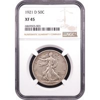 1921-D Walking Liberty Half (50c) Obverse Slab Image