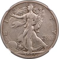 1921-D Walking Liberty Half (50c) Obverse Image