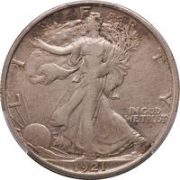 1921-D Walking Liberty Half Dollar (50c) Obverse Image