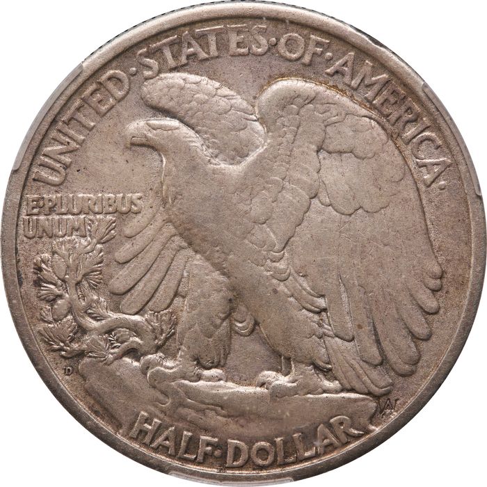 1921-D Walking Liberty Half Dollar (50c) Reverse Image