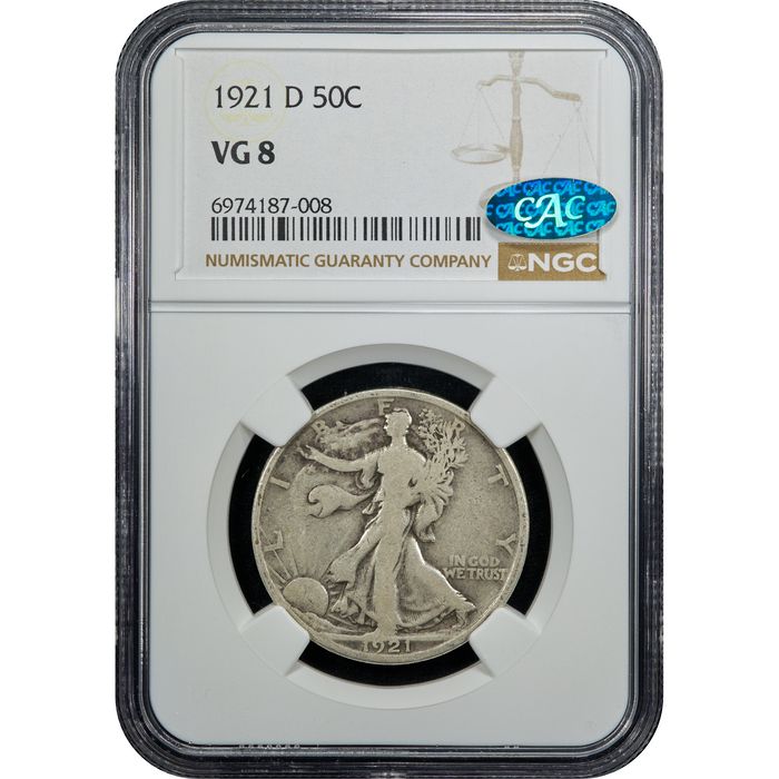 1921-D Walking Liberty Half Dollar (50c) Obverse Image