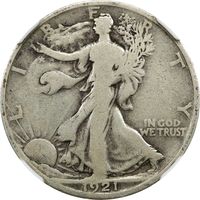 1921-D Walking Liberty Half Dollar (50c) Photo 3