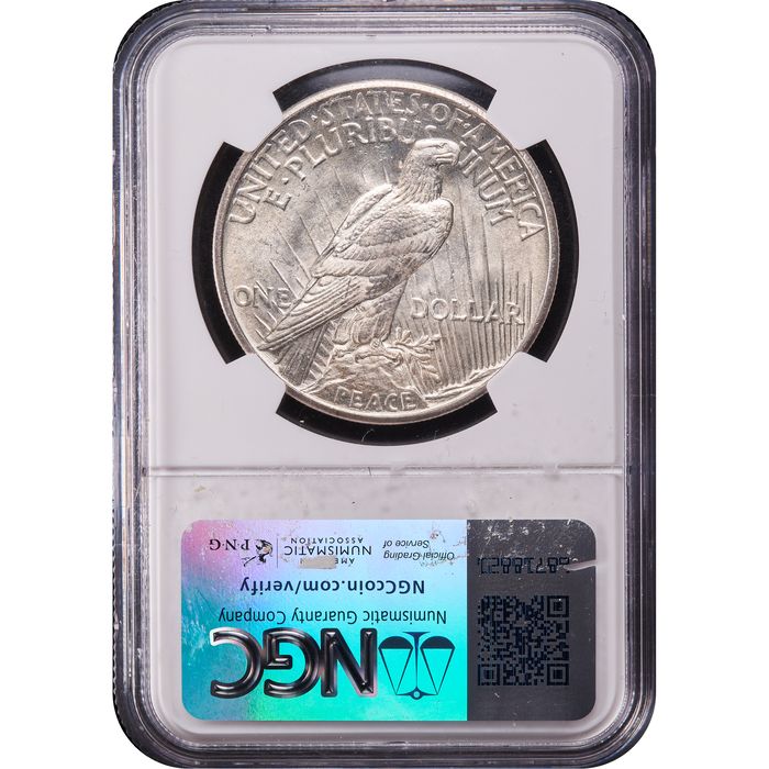 1921 High Relief Peace Dollar ($1)  Reverse Slab Image
