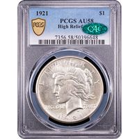 1921 High Relief Peace Dollar ($1) Obverse Slab Image