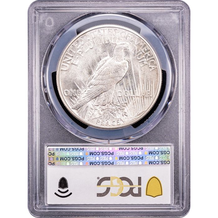 1921 High Relief Peace Dollar ($1) Reverse Slab Image