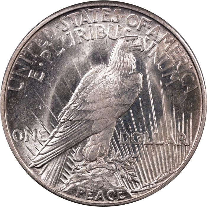 1921 High Relief Peace Dollar ($1) Reverse Image