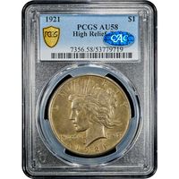 1921 High Relief Peace Dollar ($1) Obverse Image