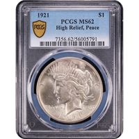1921 High Relief Peace Dollar ($1) Obverse Image