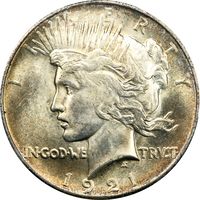 1921 High Relief Peace Dollar ($1) Obverse Image