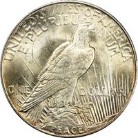 1921 High Relief Peace Dollar ($1) Reverse Image