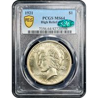 1921 High Relief Peace Dollar ($1) Obverse Image