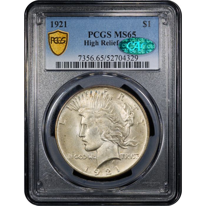 1921 High Relief Peace Dollar ($1) Obverse Slab Image