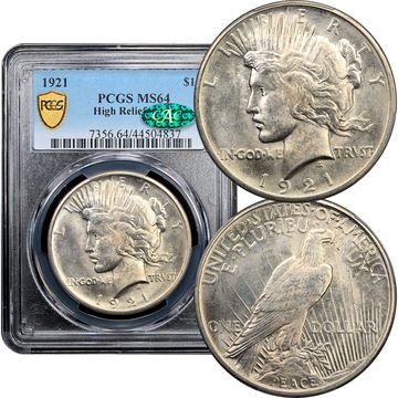 1921 Peace Dollar ($1) High Relief Composite Image