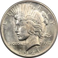 1921 Peace Dollar ($1) High Relief Obverse Image