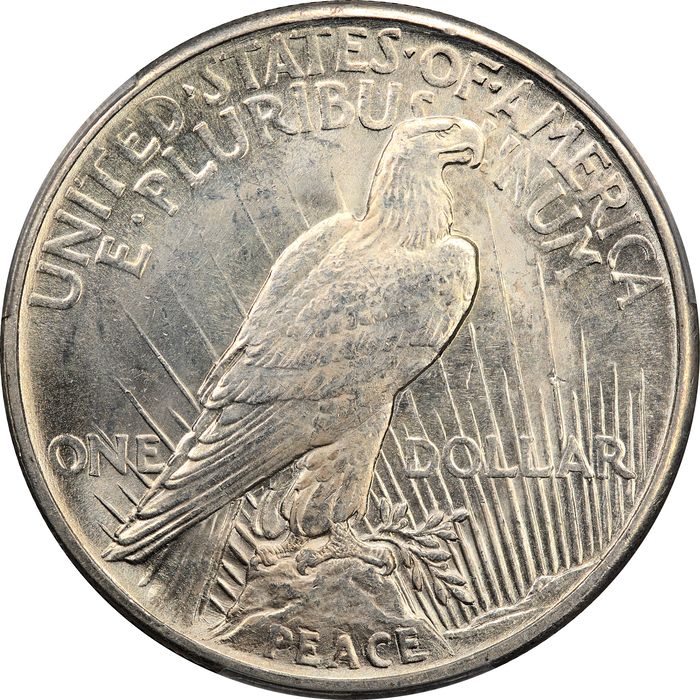 1921 Peace Dollar ($1) High Relief Reverse Image