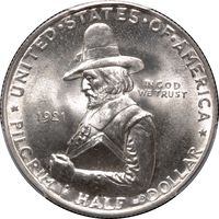 1921 Pilgrim Commemorative Half Dollar (50c) Obverse Image
