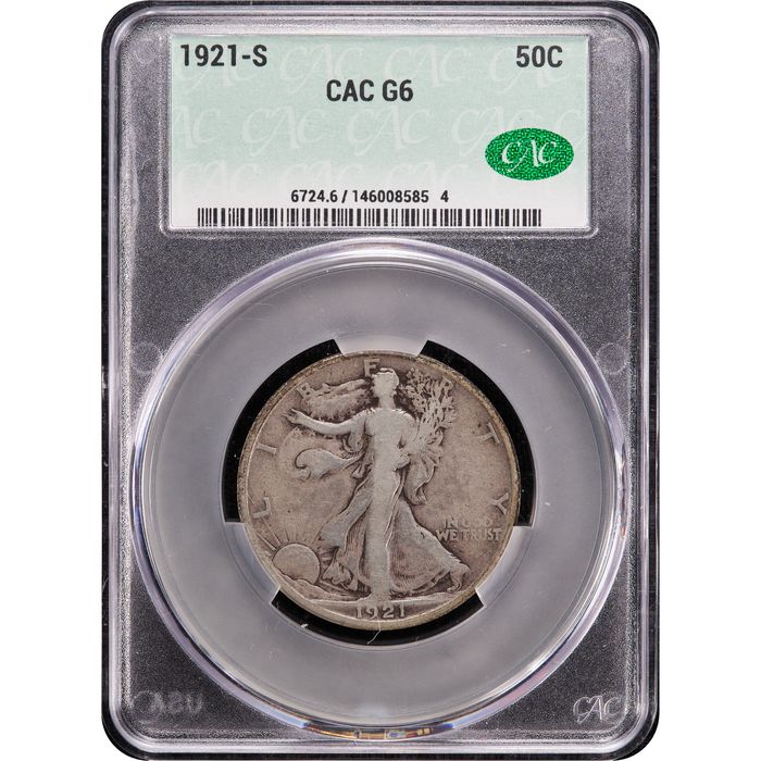 1921-S Walking Liberty Half Dollar (50c) Obverse Slab Image
