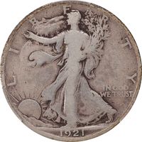 1921-S Walking Liberty Half Dollar (50c) Obverse Image