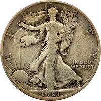 1921-S Walking Liberty Half Dollar (50c) Photo 3