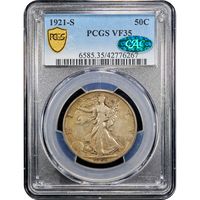 1921-S Walking Liberty Half Dollar (50c) Obverse Image