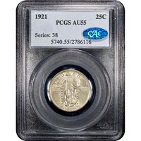 1921 Standing Liberty Quarter (25c) Obverse Slab Image