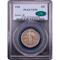 1921 Standing Liberty Quarter (25c) Obverse Slab Image