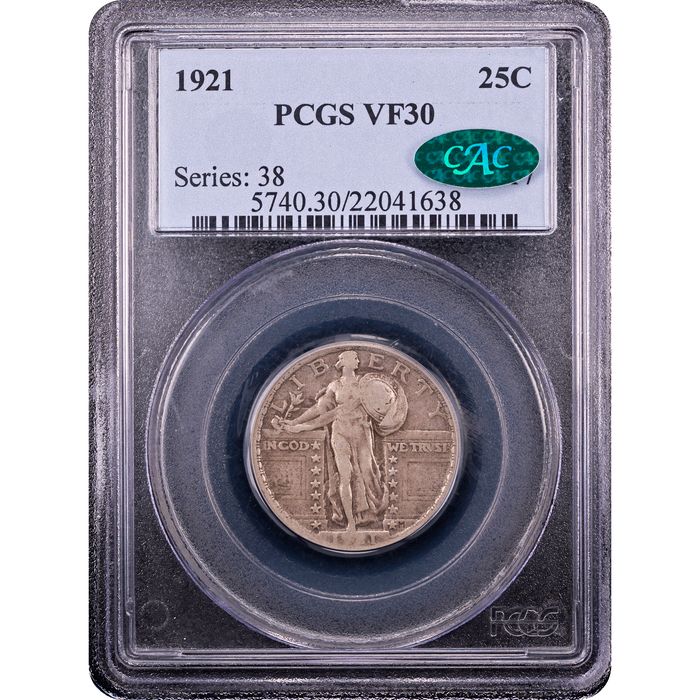1921 Standing Liberty Quarter (25c) Obverse Slab Image