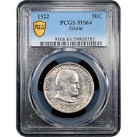 1922 Grant Commemorative Half Dollar (50c) Obverse Slab Image