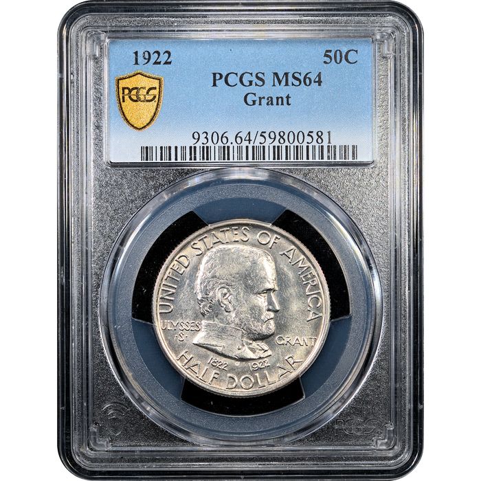 1922 Grant Commemorative Half Dollar (50c) Obverse Slab Image