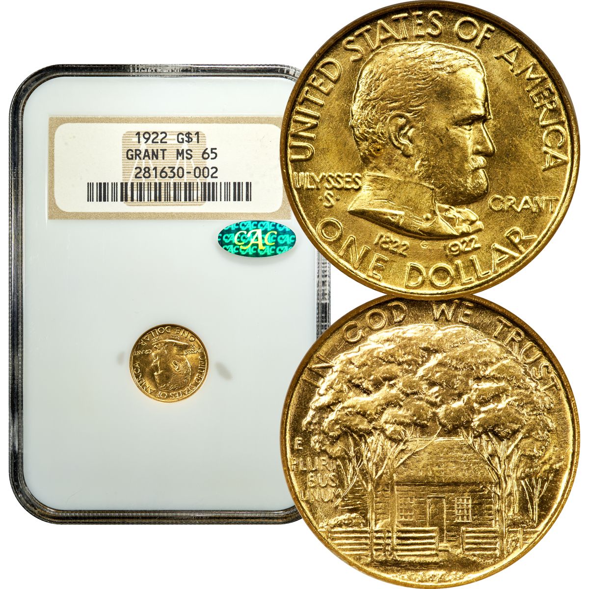1922 Grant No Star Commem Gold Dollar $1 NGC MS65 CAC