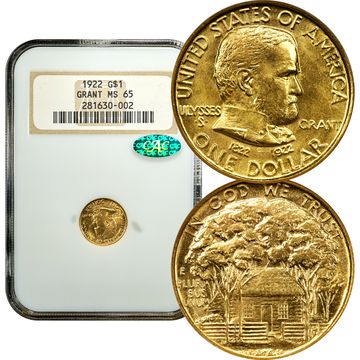 1922 Grant No Star Commem Gold Dollar ($1) Composite Image