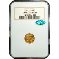 1922 Grant with Star Commem Gold Dollar ($1) Obverse Image
