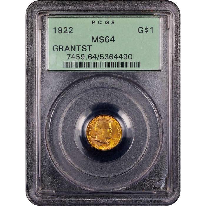 1922 Grant with Star Gold Dollar (G$1) OGH Obverse Slab Image