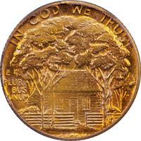 1922 Grant with Star Gold Dollar (G$1) OGH Reverse Image