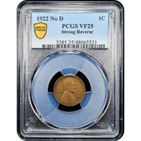 1922 No D Lincoln Cent (1c) Strong Reverse  Obverse Image