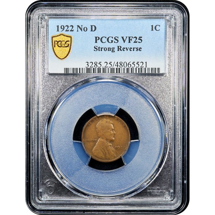 1922 No D Lincoln Cent (1c) Strong Reverse Obverse Image