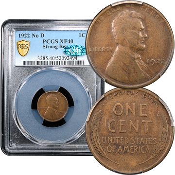 1922 No D Strong Reverse Lincoln Cent (1c) Composite Image
