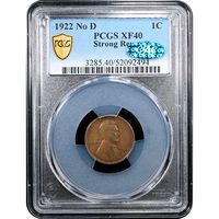 1922 No D Strong Reverse Lincoln Cent (1c) Obverse Slab Image