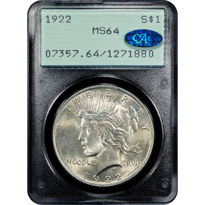 1922 Peace Dollar ($1) Rattler Obverse Slab Image