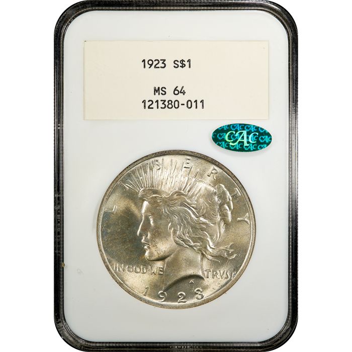 1923 Peace Dollar ($1) Obverse Slab Image