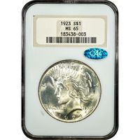 1923 Peace Dollar ($1) Obverse Slab Image