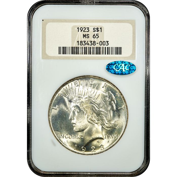 1923 Peace Dollar ($1) Obverse Slab Image
