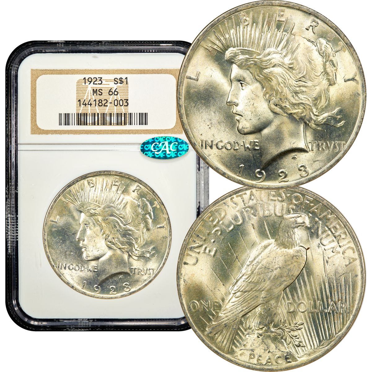 1923 Peace Dollar $1 NGC MS66 CAC