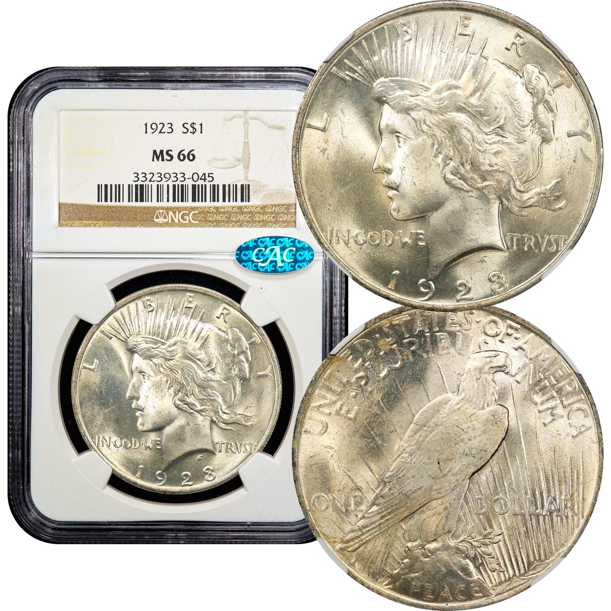 1923 Peace Dollar $1 NGC MS66 CAC