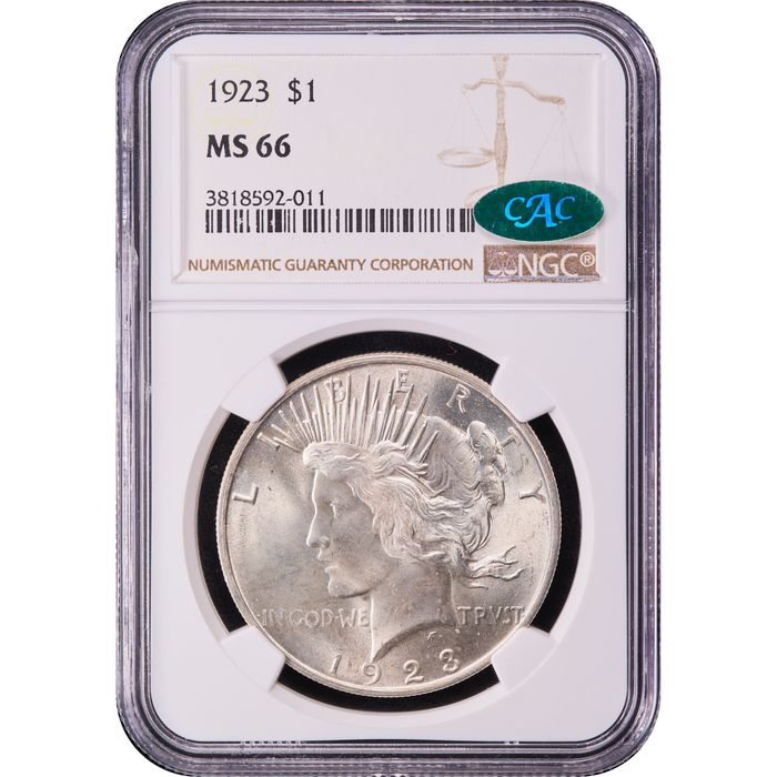 1923 Peace Dollar ($1) Obverse Slab Image