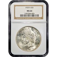 1923-S Peace Dollar ($1) Obverse Slab Image