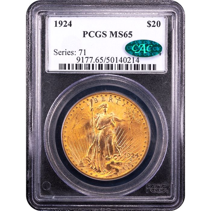 1924 Saint-Gaudens Gold Double Eagle ($20) Obverse Slab Image
