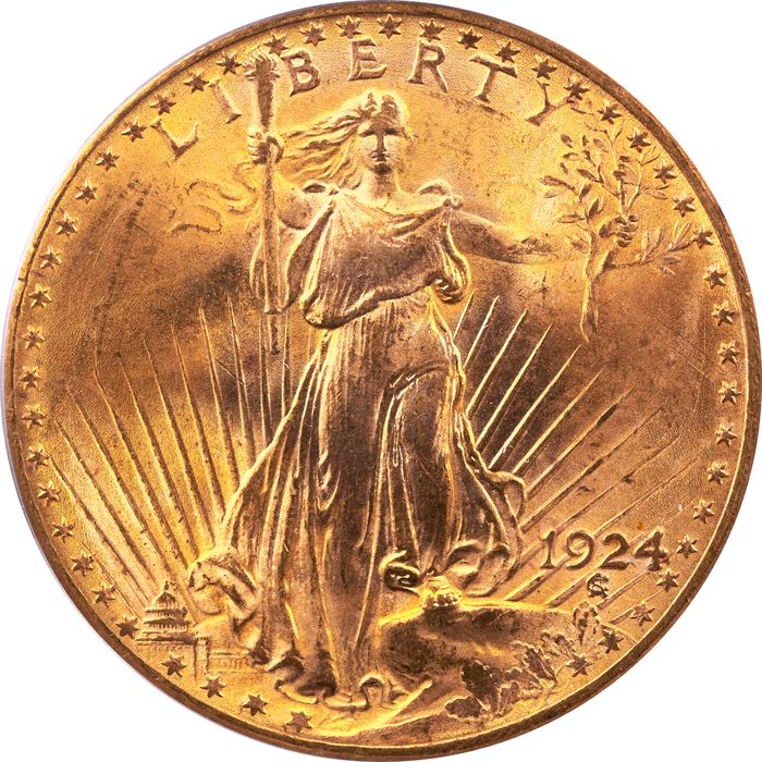1924 Saint-Gaudens Gold Double Eagle ($20) Obverse Image