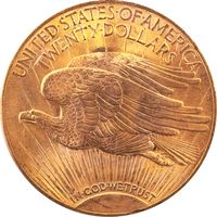 1924 Saint-Gaudens Gold Double Eagle ($20) Reverse Image