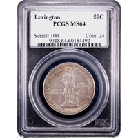 1925 Lexington Commemorative Half Dollar (50c) Obverse Slab Image